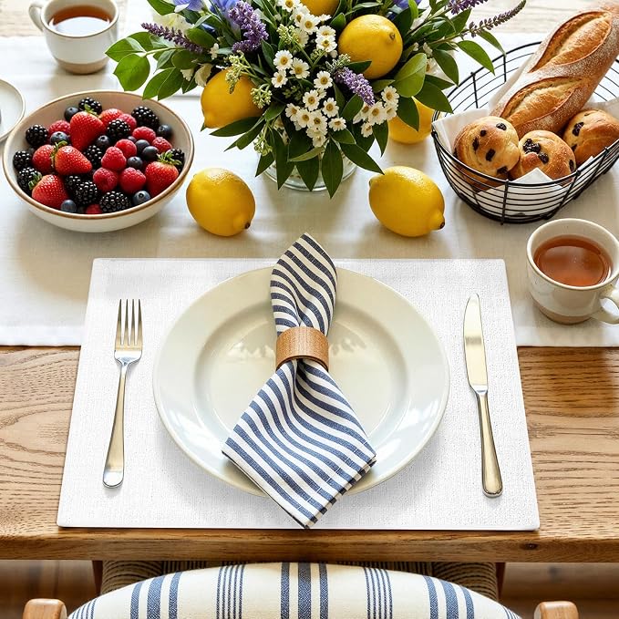 Faux Leather Heat Resistant Placemats 4 Packs, Waterproof Wipeable Dining PU - Image 8