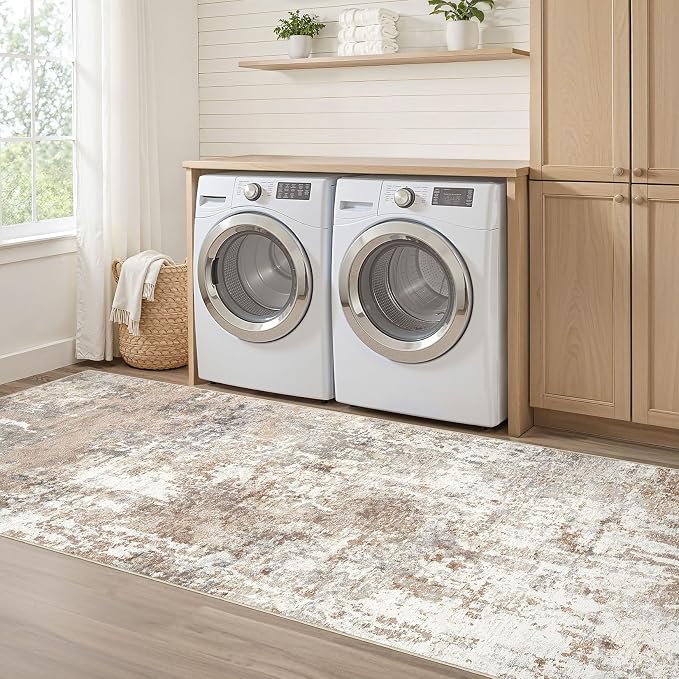 Runner Rug Kitchen Washable Rugs: 2x5 Non-Slip Abstract Soft Modern Stain - Image 7