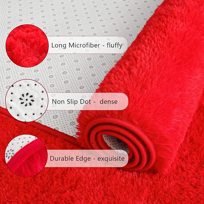 Chicrug Soft Area Rugs for Bedroom Living Room Plush Fluffy Rug 5x8 Feet - Image 2