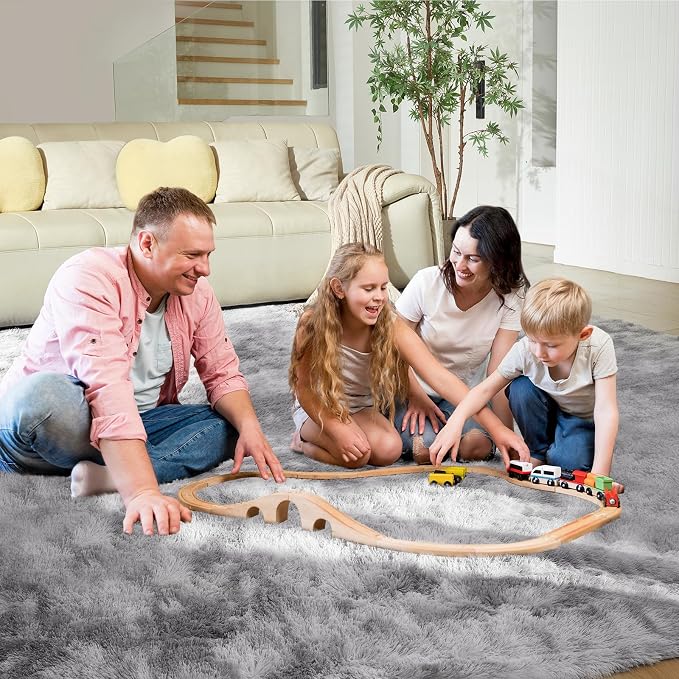 Ultra Soft Rug for Living Room, 6X9 Fluffy Shag Area Rug for Bedroom, Modern - Image 5