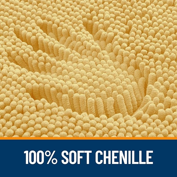 OLANLY Bathroom Rugs 35x24, Extra Soft Absorbent Chenille Bath Rugs, Rubber - Image 3