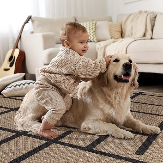 Tangsoo Modern Easy Jute Rug 5x7 Large Washable Area Rugs - Image 7