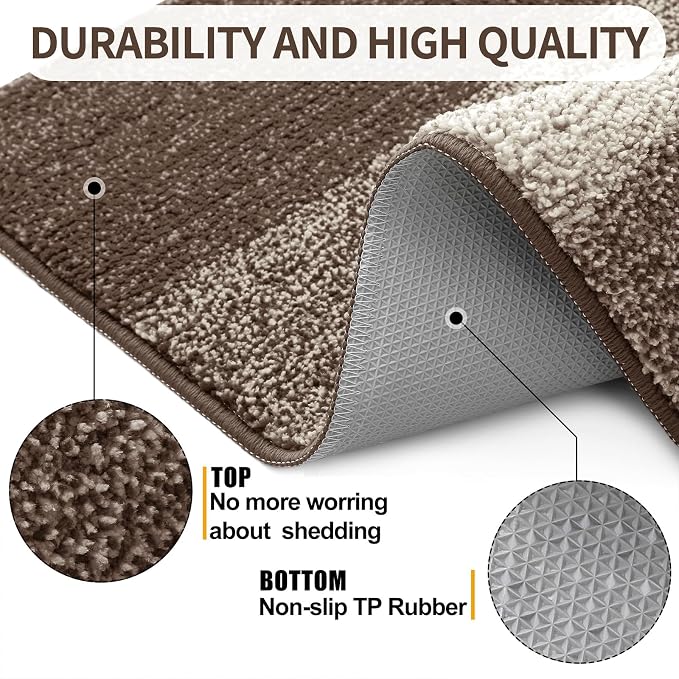 Kitinjoy Indoor Outdoor Door Mat, 59x32 Non-Slip Absorbent Dirt Trapper - Image 3