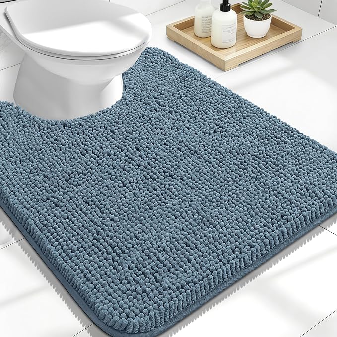 OLANLY Toilet Rugs U-Shaped 24x20, Extra Soft Absorbent Chenille Contour by OLANLY