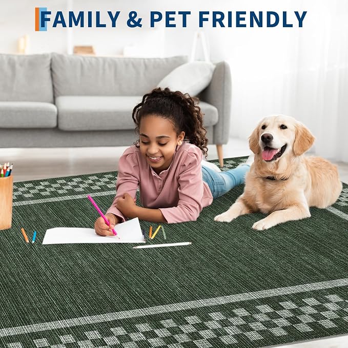 GarveeHome Washable Area Rug 4x6 Small Living Room Rugs Modern Bordered Soft - Image 3