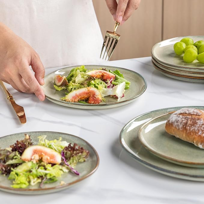 AmorArc Ceramic Dinner Plates Set of 6, 10.5 Inch Stoneware Plates Set | - Image 5