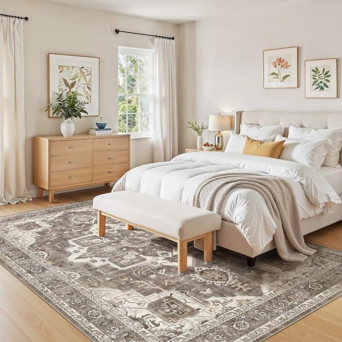 10x14 Washable Area Rugs for Living Room, Large Rug Non Slip Backing Vintage - Image 5