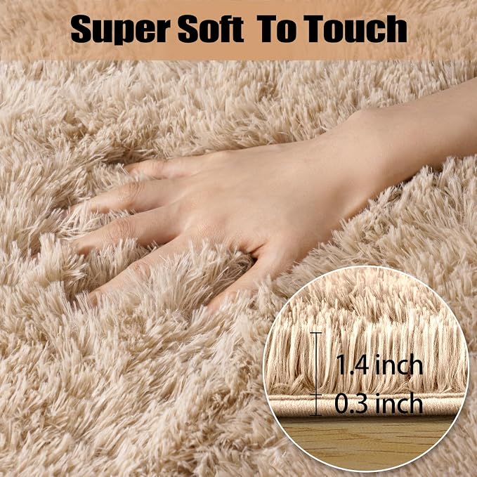 qulint 5x7 Area Rugs for Living Room, Fluffy Shaggy Rug for Bedroom Modern - Image 2