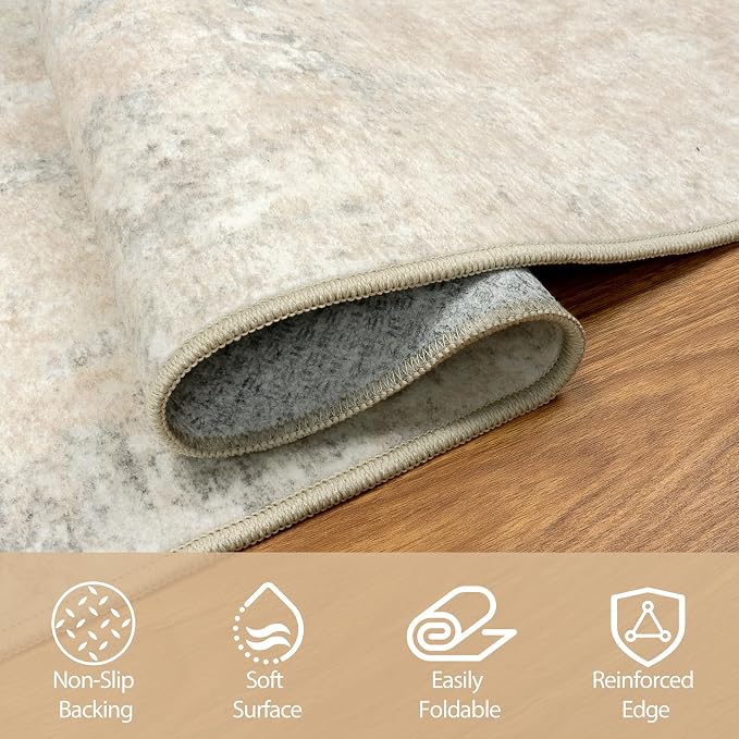 6x9 Area Rugs for Living Room Rug Washable: Abstract Rug for Dining Room - Image 4