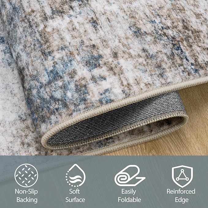 9x12 Area Rugs for Living Room Rug Washable: Abstract Large Rug for Dining Room - Image 4