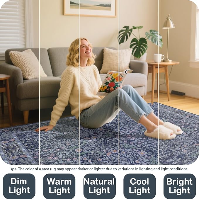 Area Rug for Living Room, 10x12 Large Washable Rugs for Dining Room, Non Slip - Image 4