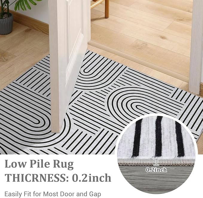Washable Rug 2x3 Area Rugs for Entryway, Abstract Rug for Bedroom, Soft Rainbow - Image 5