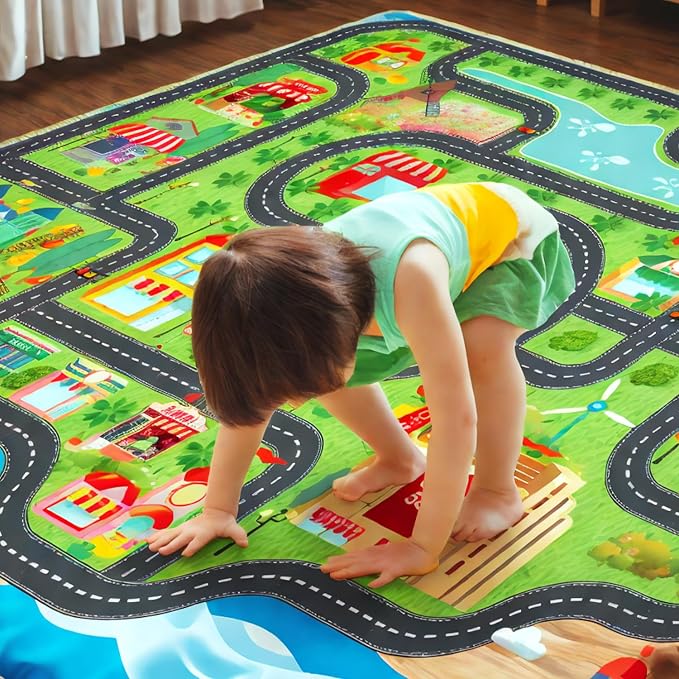 Kids Car Rug, soft low-pile surface, non-slip backing, large size - Image 3