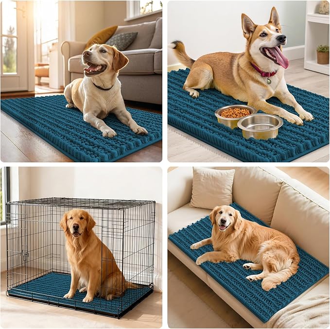 Smiry Dog Door Mat for Muddy Paws 36x24, Absorbent Dirt Trapper, Non-Slip - Image 7