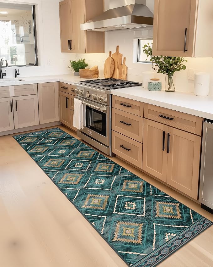 BESTSWEETIE Area Rug 2x8 Rug Machine Washable Non-Slip Low Pile Print Pattern - Image 2