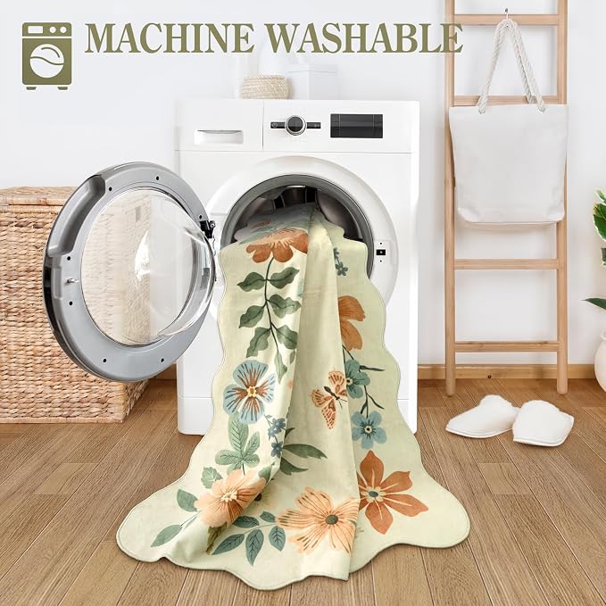 Lahome Floral 9x12 Area Rugs for Living Room Bedroom, Soft Washable Rugs 9x12 - Image 4