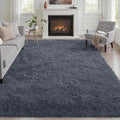 Fluffy 4x6 Area Rugs for Living Room Bedroom: Ultra Soft Shag Rug Non-Slip by Luxturiy