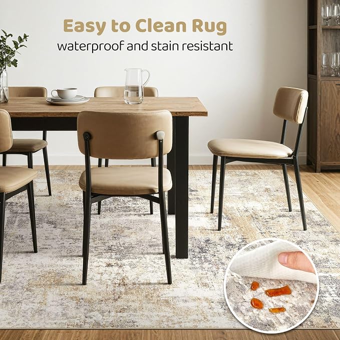 Area Rugs 8x12 Living Room: Washable Large Abstract Modern Soft Rugs Stain - Image 6