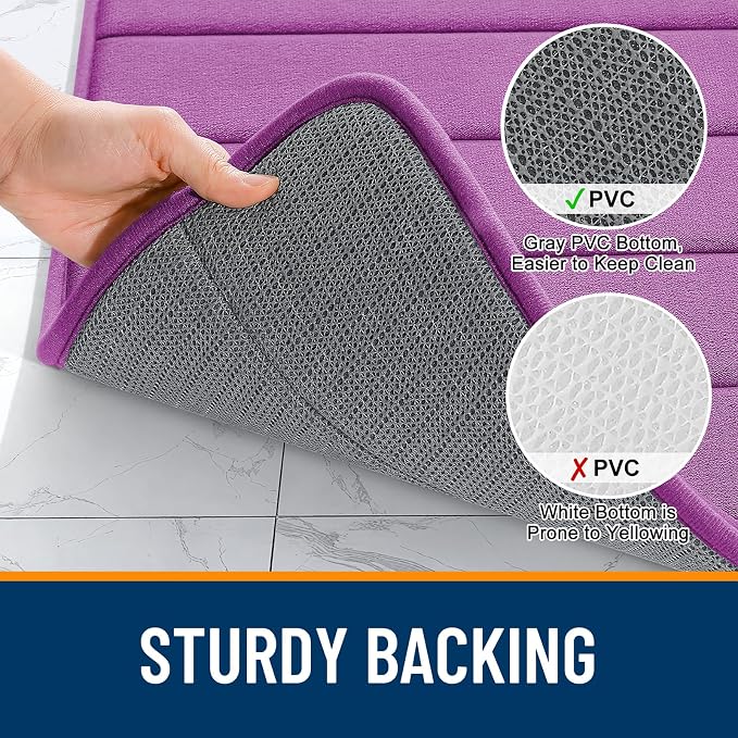OLANLY Memory Foam Bath Mat 44x32, Super Soft Absorbent Bathroom Rugs, Quick Dry - Image 7
