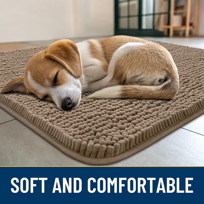 Smiry Dog Door Mat for Muddy Paws 30x20, Absorbent Dirt Trapper, Non-Slip - Image 2