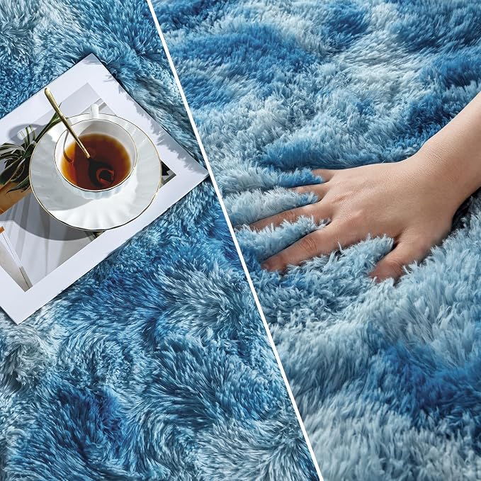 Deerhoo Shag Area Rug, 4 X 6 Tie-Dyed Plush Fuzzy Rugs - Image 3