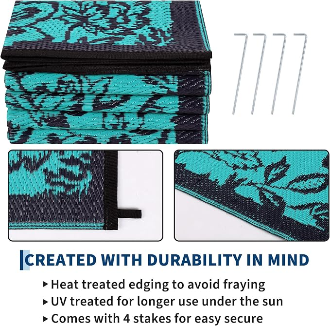 Garvee Outdoor Rugs 9' x 12’ Waterproof Reversible Mats, Large Area Plastic - Image 4