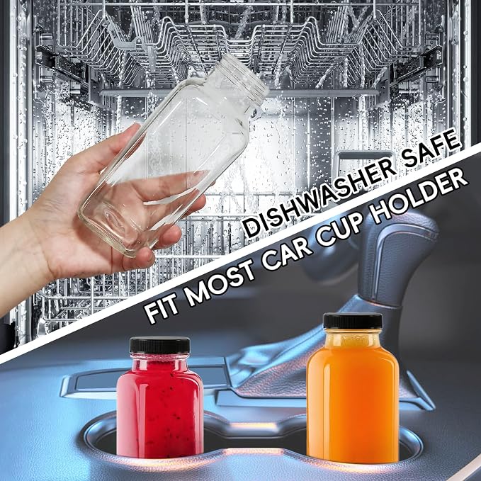 8 oz Glass Juice Bottles with Lids 6-Pack - Image 7