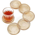 Modern Clear Glass Coasters Set of 6, Cute Coasters Table Mats by GOHDODD