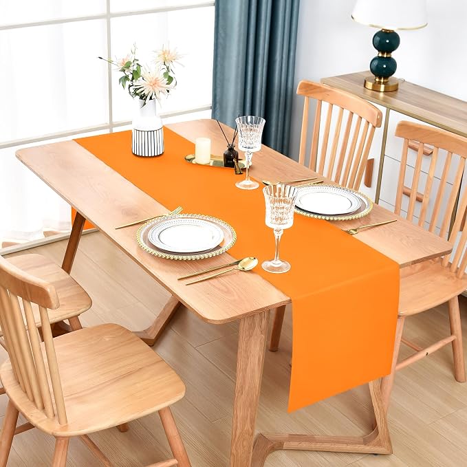 Farmhouse Orange Table Runner Dining Table Runners 48 Inches Long Coffee Table - Image 2