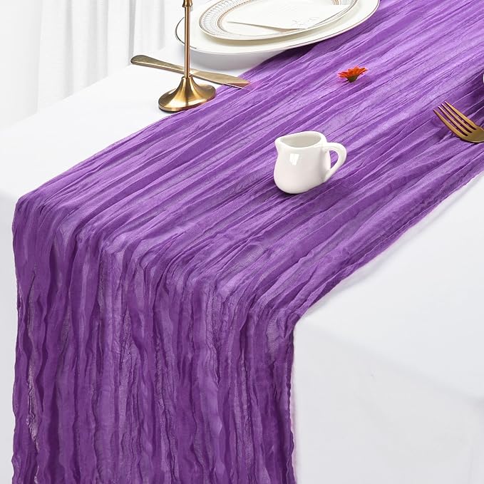 12 Pack Purple Cheesecloth Table Runner 10Ft Gauze Cheese Cloth Table Runner - Image 4