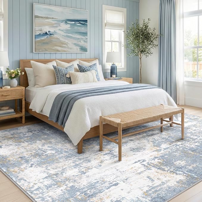 RELEANY Washable Area Rugs 8'x10' Non-Slip Modern Abstract Soft - Image 3