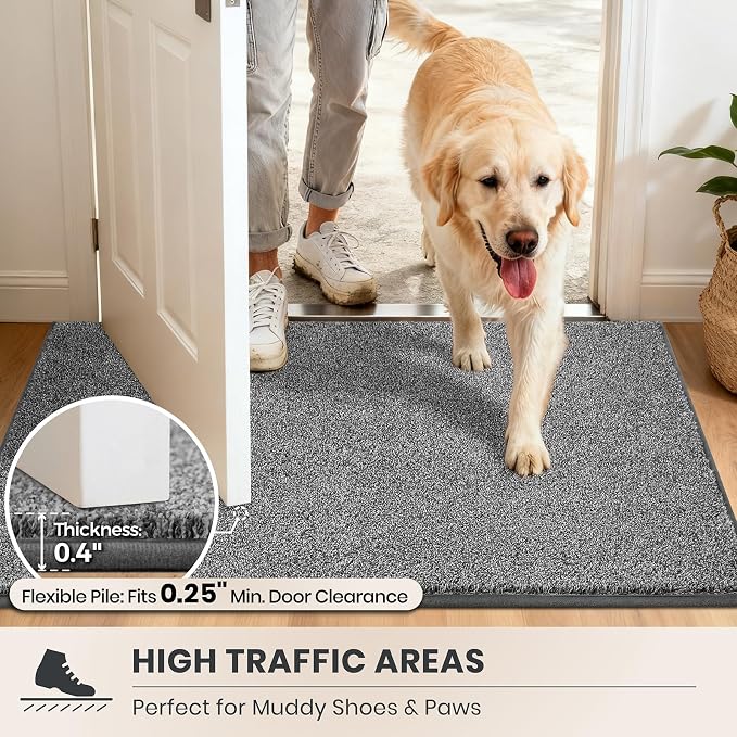 PURRUGS Dirt Trapping Door Mat 24" x 35.5", Non-Slip Machine Washable Entryway - Image 6