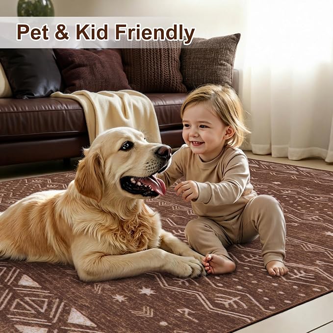 SERISSA Hallway Runner Rug, Soft Low-Pile Geometric Indoor Long Carpet - Image 6