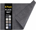 Faux Leather Heat Resistant Placemats 8 Packs, Waterproof Wipeable Dining PU by homing