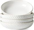 LE TAUCI Pasta Bowls 42oz, Large Salad Bowl, Ceramic Embossment Stoneware by LETAUCI
