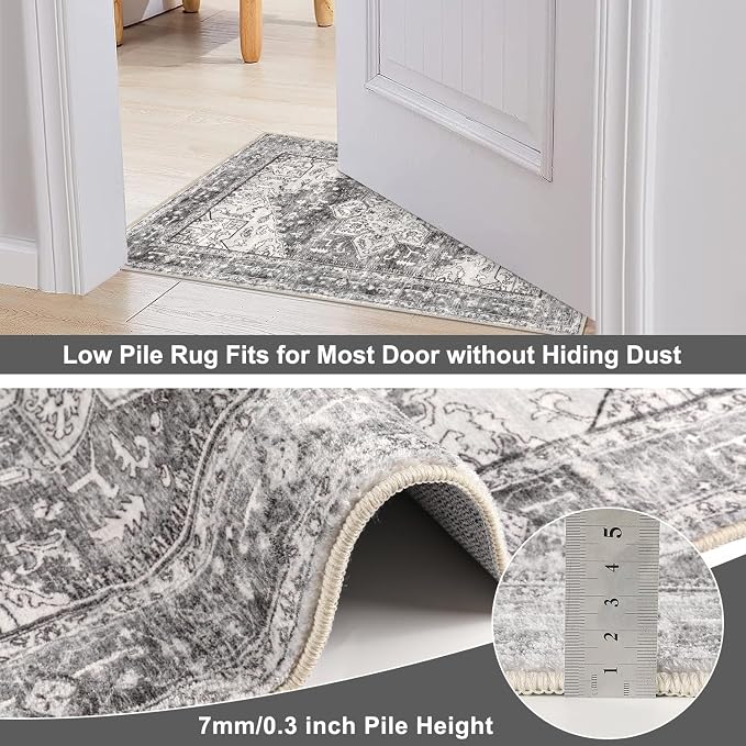 Yamaziot Washable Runner Rug, 2x5 Non-Slip Boho Vintage Hallway Rug Runner - Image 4