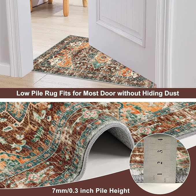 Yamaziot Washable Runner Rug, 2x6 Non-Slip Boho Vintage Hallway Rug Runner - Image 4