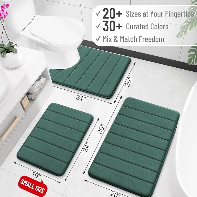 OLANLY Memory Foam Bath Mat 32x20, Super Soft Absorbent Bathroom Rugs, Quick Dry - Image 2