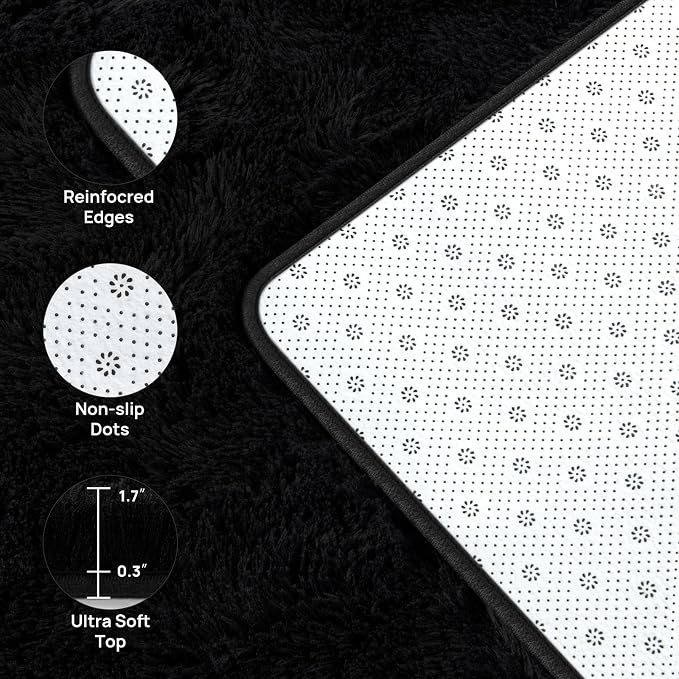 Deerhoo Shag Area Rug, 4 X 6 Plush Fuzzy Rugs - Image 4