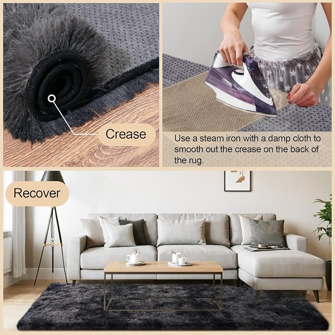 Mugorn 5x7 Rugs for Living Room, Large Fluffy Area Rugs for Bedroom, Soft - Image 3