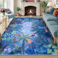 LIVEBOX Washable Jungle Animal Print Rugs 9x12 Blue Rugs by LIVEBOX