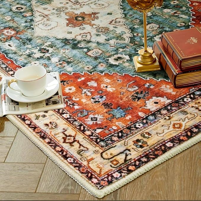 SERISSA Washable Rugs 6x9 Area Rugs, Large Non-Slip Boho Living Room Rug - Image 8