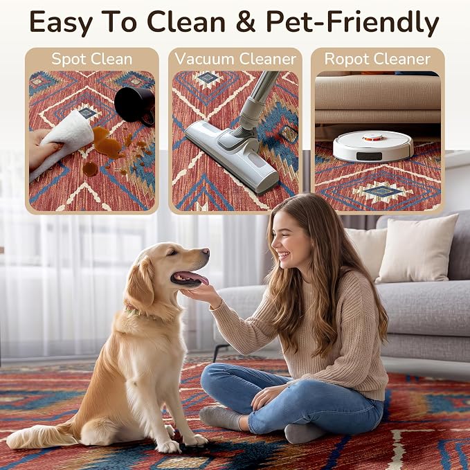 BESTSWEETIE Area Rug 3x4 Rug Machine Washable Non-Slip Low Pile Print Pattern - Image 5