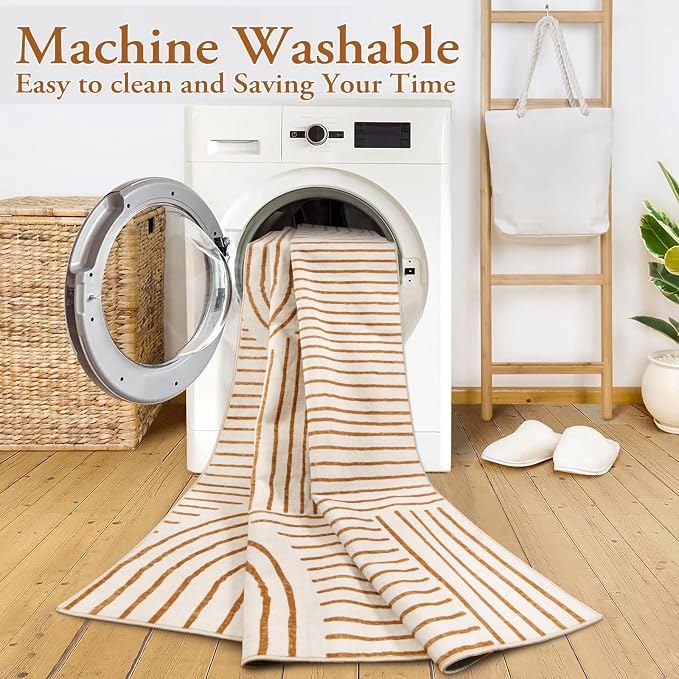 Lahome Abstract Washable Area Rug 6x9, Soft 6x9 Rug - Image 2