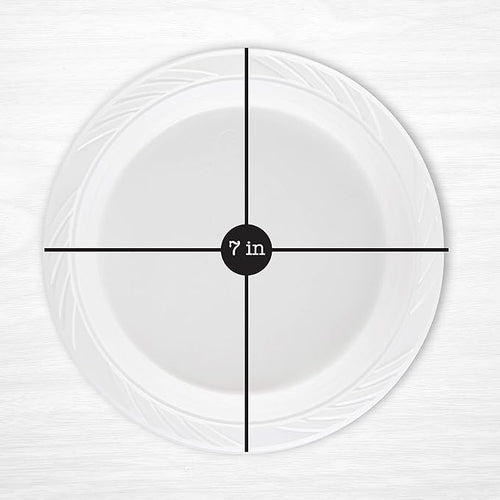 100 Count Disposable 7 Inch White Plastic Plates - Image 2