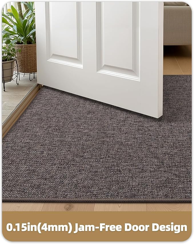 Color&Geometry Ultra Thin Indoor Door Mat 36"x56", Non Slip Rubber Backed Dirt - Image 3