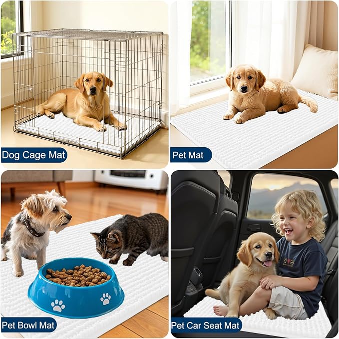 OLANLY Dog Door Mat for Muddy Paws 59x20, Ultra Absorbent Chenille Mud Doormat - Image 7