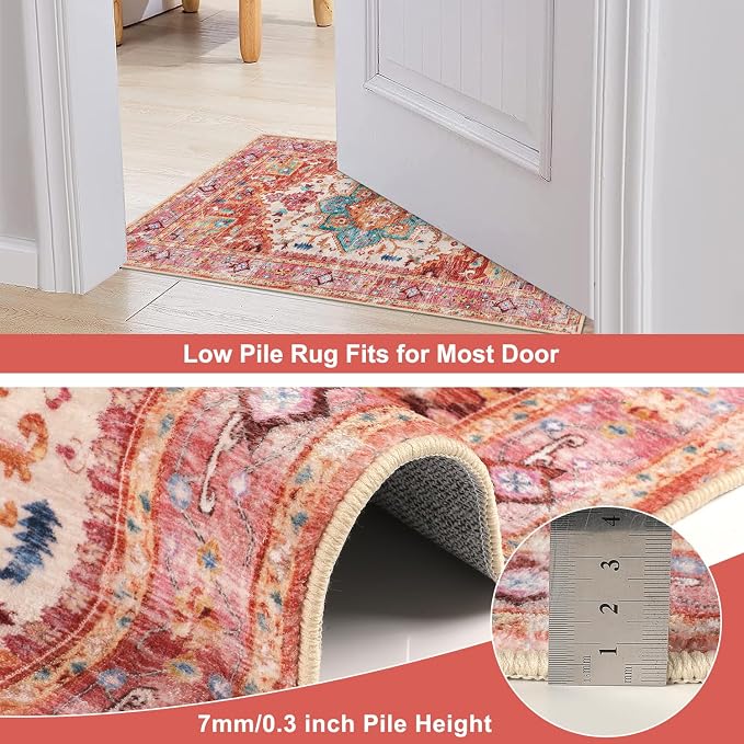 Yamaziot Washable Runner Rug, 2x6 Non-Slip Boho Vintage Hallway Rug Runner - Image 5