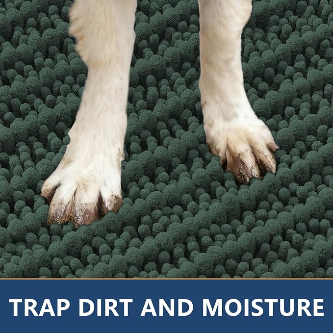 Smiry Dog Door Mat for Muddy Paws 40x32, Absorbent Dirt Trapper, Non-Slip - Image 4