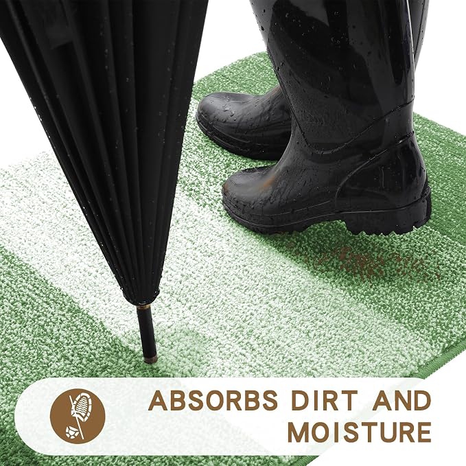 Kitinjoy Indoor Outdoor Door Mat, 71x47 Non-Slip Absorbent Dirt Trapper - Image 2